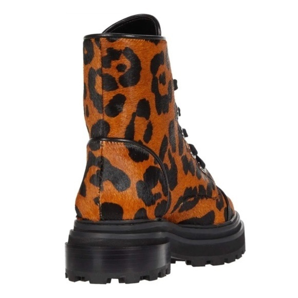 Women's Maylova Leopard Print Calf Hair Platform Booties NWOB - Picture 3 of 13